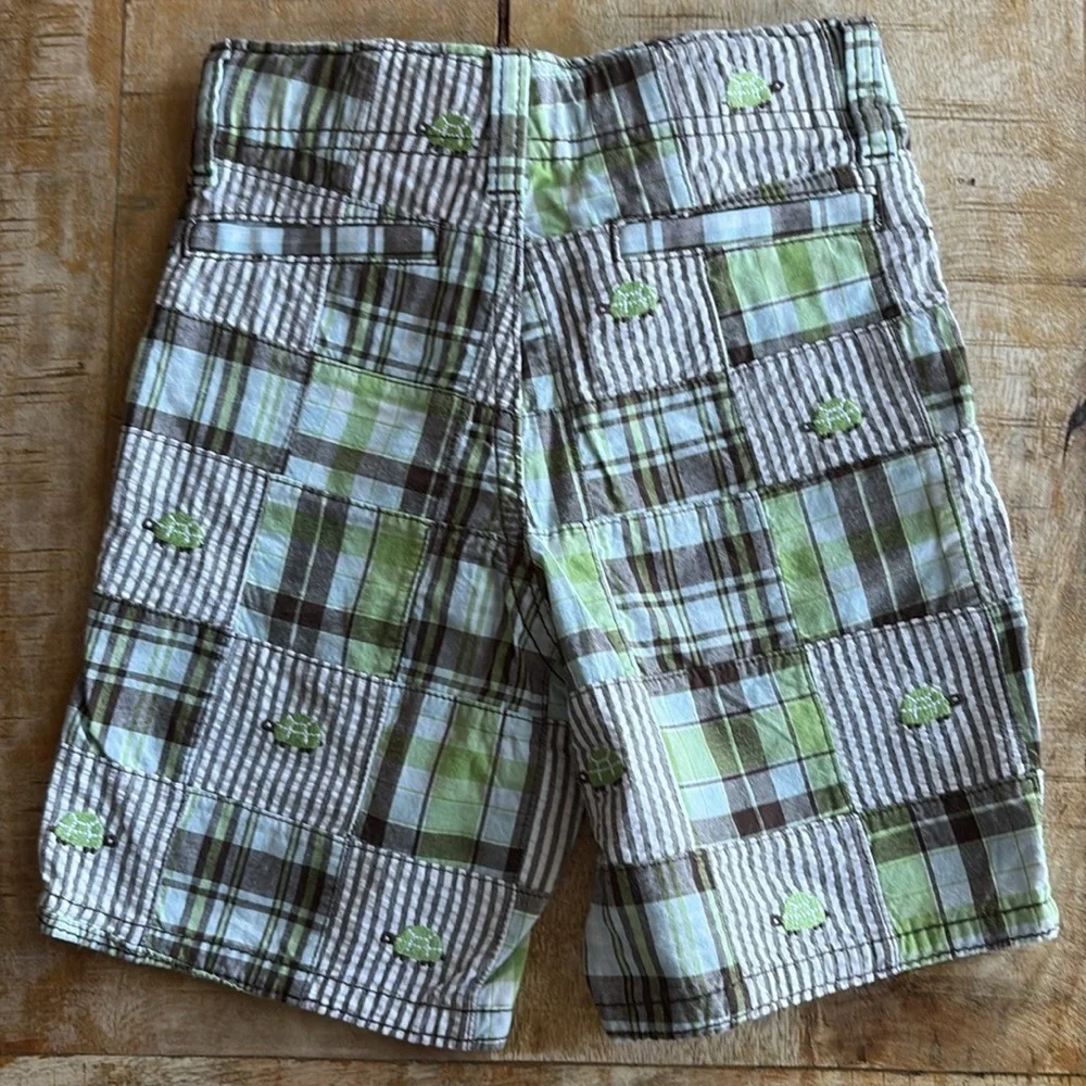NWT Gymboree Boys Plaid Turtle Shorts 2t